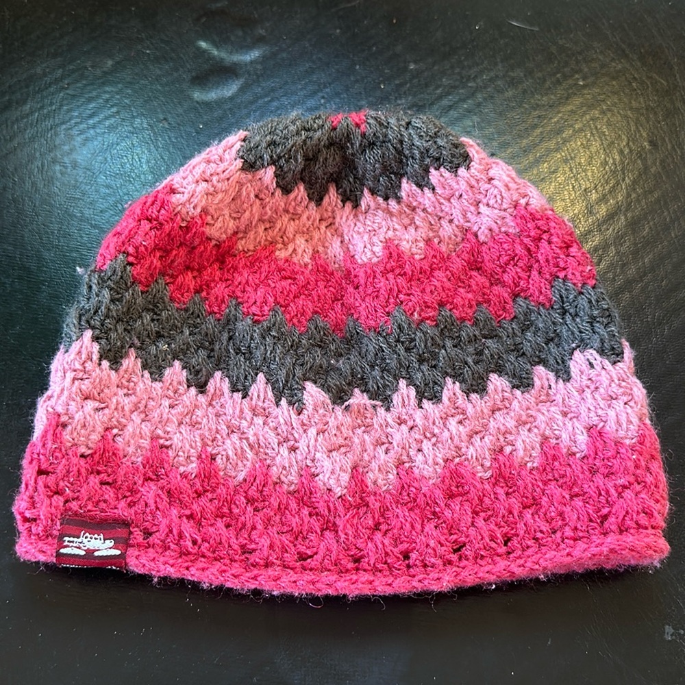 Women’s Pink and Gray Beanie Hat